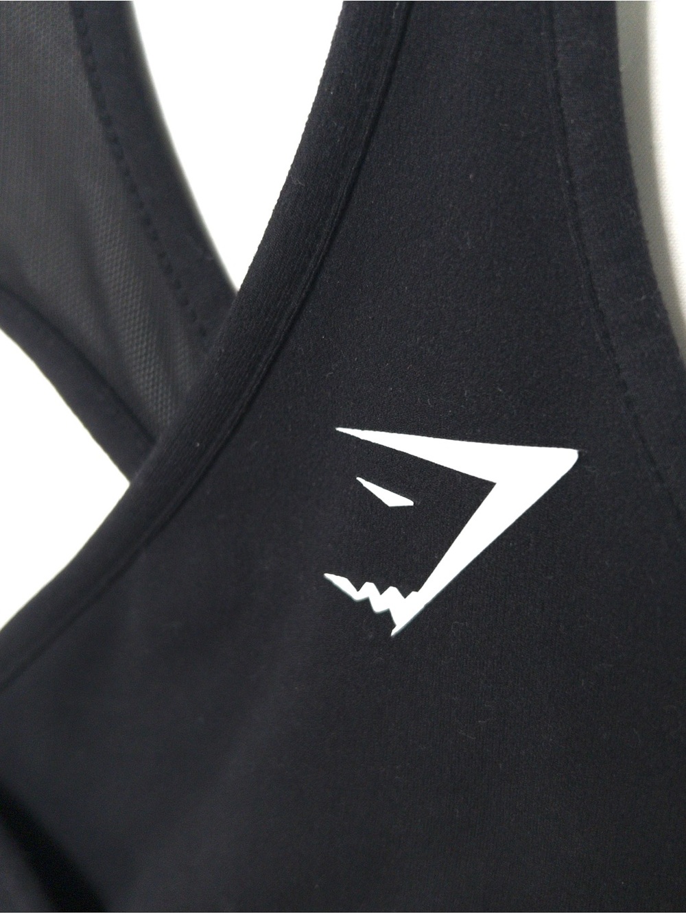 Gymshark Elite Wrap Sports Bra Mesh Racerback Logo Athletic Black Womens M - Picture 9 of 16